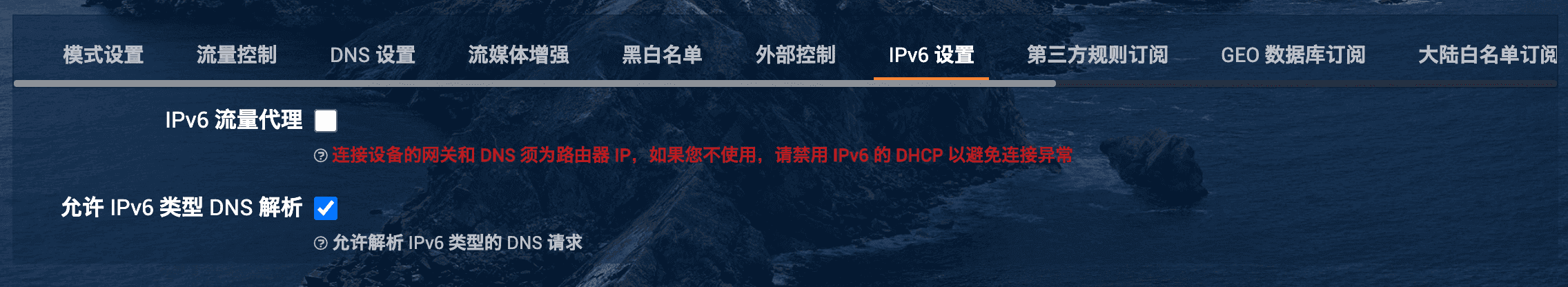 IPv6 设置